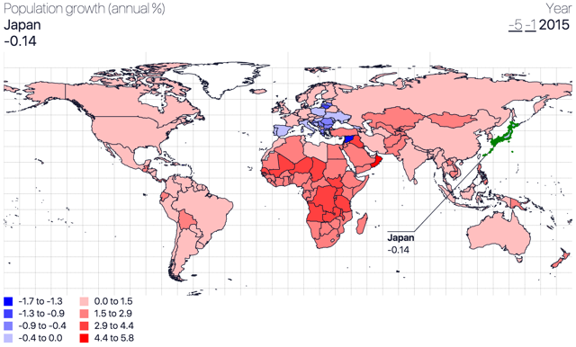 Population Growth Map per Year